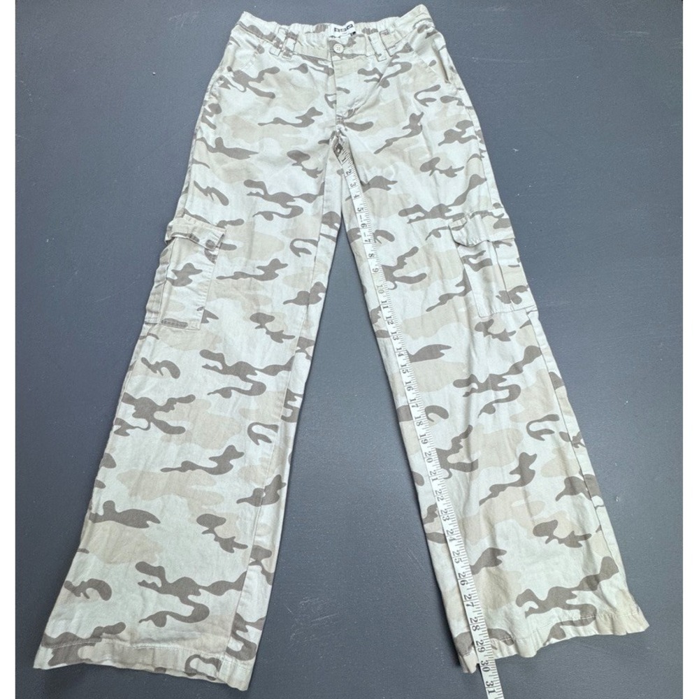 RSQ Camo Cargo Pants Women's XS Tan Beige Utility Straight Leg Cotton Workwear - Picture 7 of 11